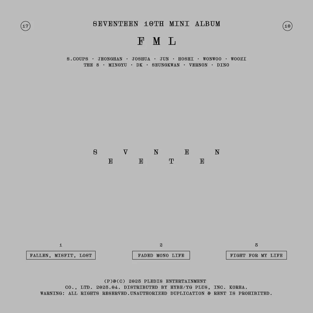 10th Mini Album: FML EP by Seventeen cover