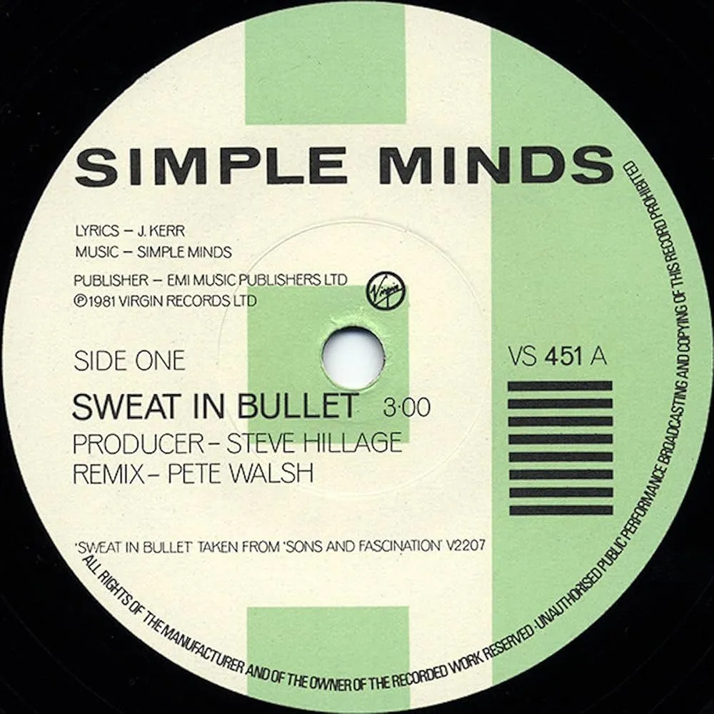 Sweat In Bullett by Simple Minds cover