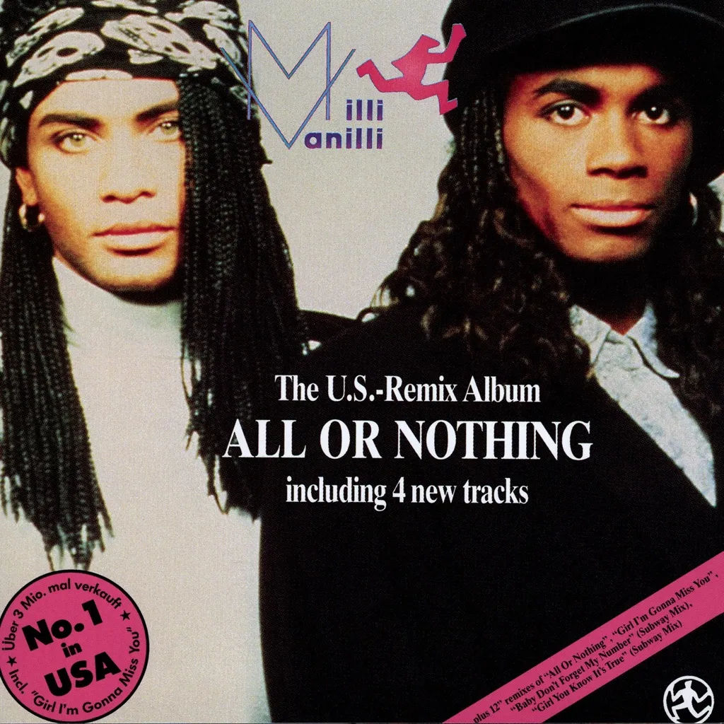 All Or Nothing: The US Remix Album by Milli Vanilli cover