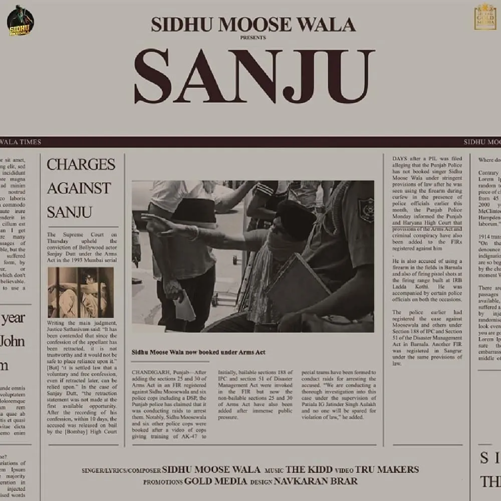 Sanju by Sidhu Moose Wala cover